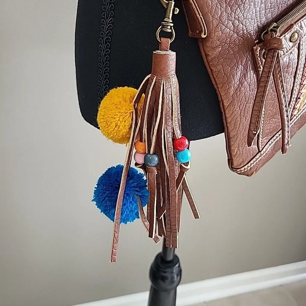 VINTAGE 90s Y2K Union Bay Crossbody Bag‎ Grunge Boho Aztec Tassels Utility